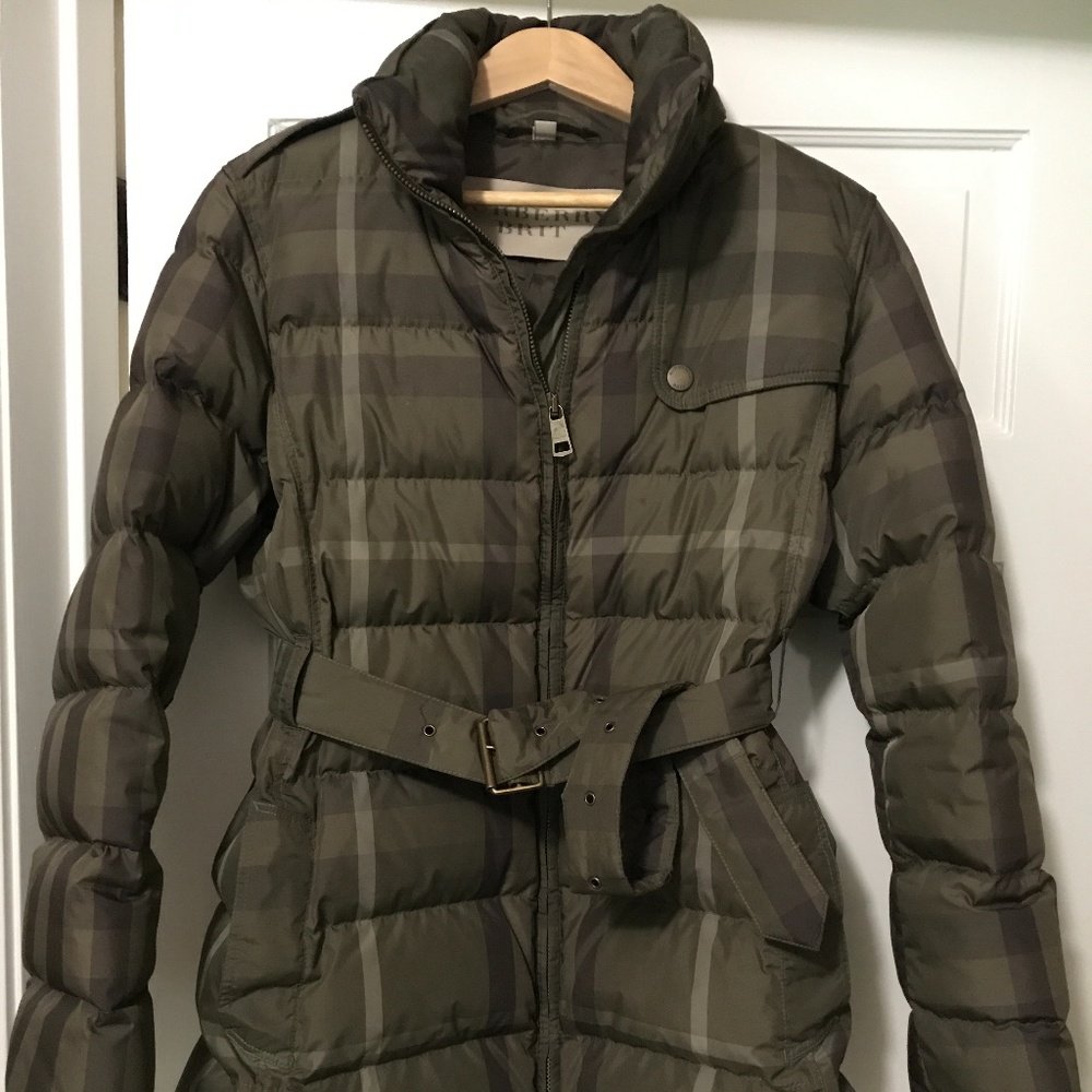 Burberry Army Green Pattern Goose-down coat